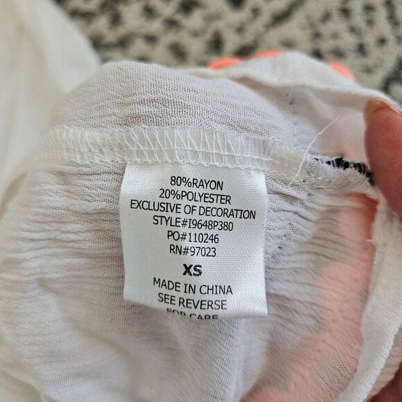 Miken Neon Embroidered Cold Shoulder Swim Coverup Dress Size XS in White - Picture 4 of 5